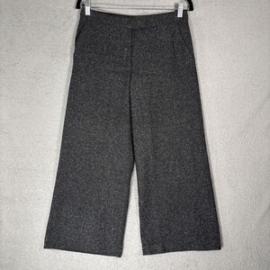 VNTG Express Recycled Wool Silk Blend Crop Pants‎ Size 7/8 Wide Leg Grey Office